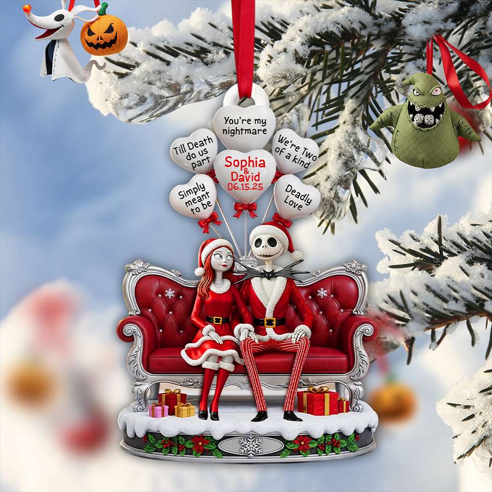 Hauntingly Sweet Couple Christmas Ornament - Personalized Gift for Couples and Anniversaries Ornament PopCulturePrints