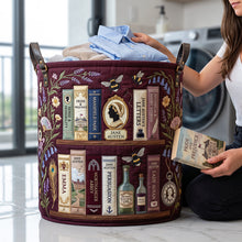 Load image into Gallery viewer, Social Satire &amp; Romance Collection Quilted Laundry Basket - Personalized Gifts For Book Lovers 03qhta130726 Laundry Basket PopCulturePrints

