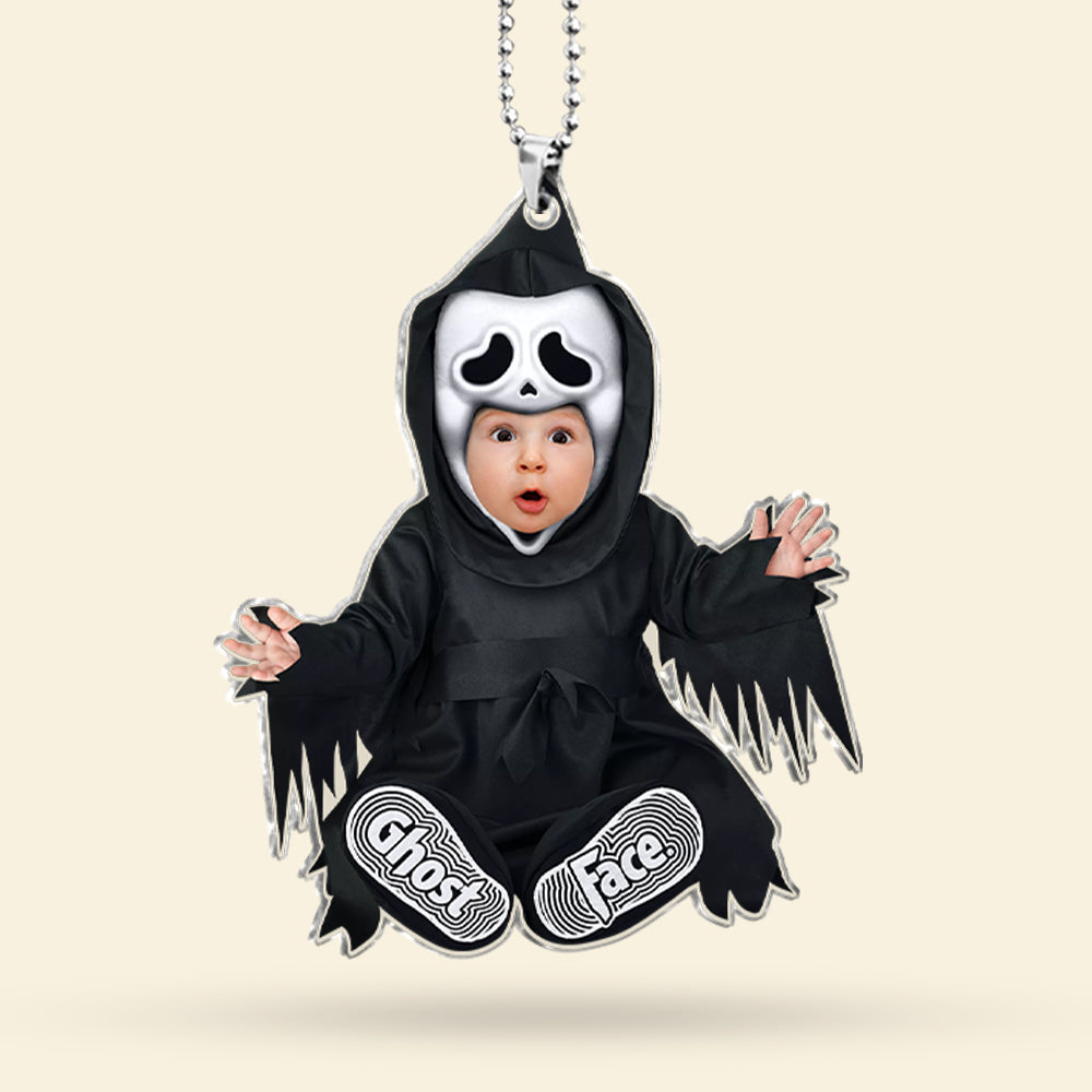 Personalized Halloween Baby Costume Photo Ornament - Custom Acrylic Decoration