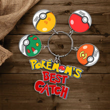 Load image into Gallery viewer, Personalized Poke Dad Keychain - Best Catch Gift for Father&#39;s Day Keychains PopCulturePrints
