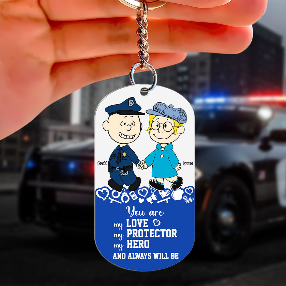 Personalized Firefighter Couple Keychain - Unique Valentine's Day Gifts for Heroes & Loved Ones Keychains PopCulturePrints