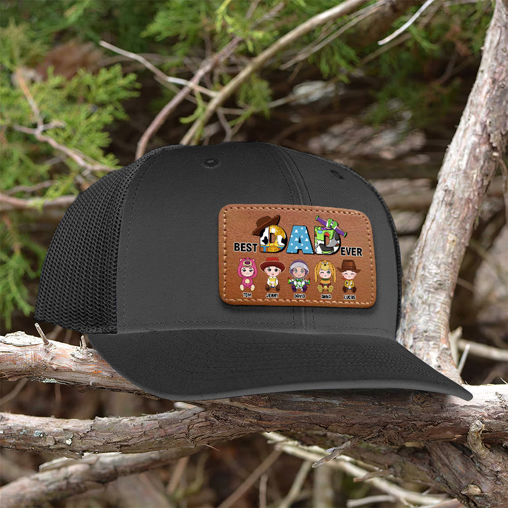 Custom Leather Patch Hat for Dad - Best Dad Ever Gift