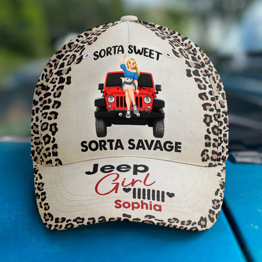 Personalized Jeep Girl Cap - Sorta Sweet Sorta Savage