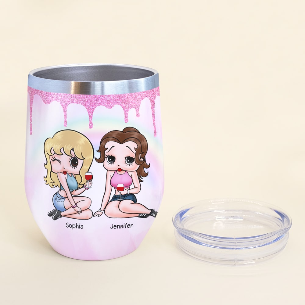 Personalized 'Walk Through Fire' Wine Tumbler - Gift for Sisters & Friends Wine Tumbler PopCulturePrints