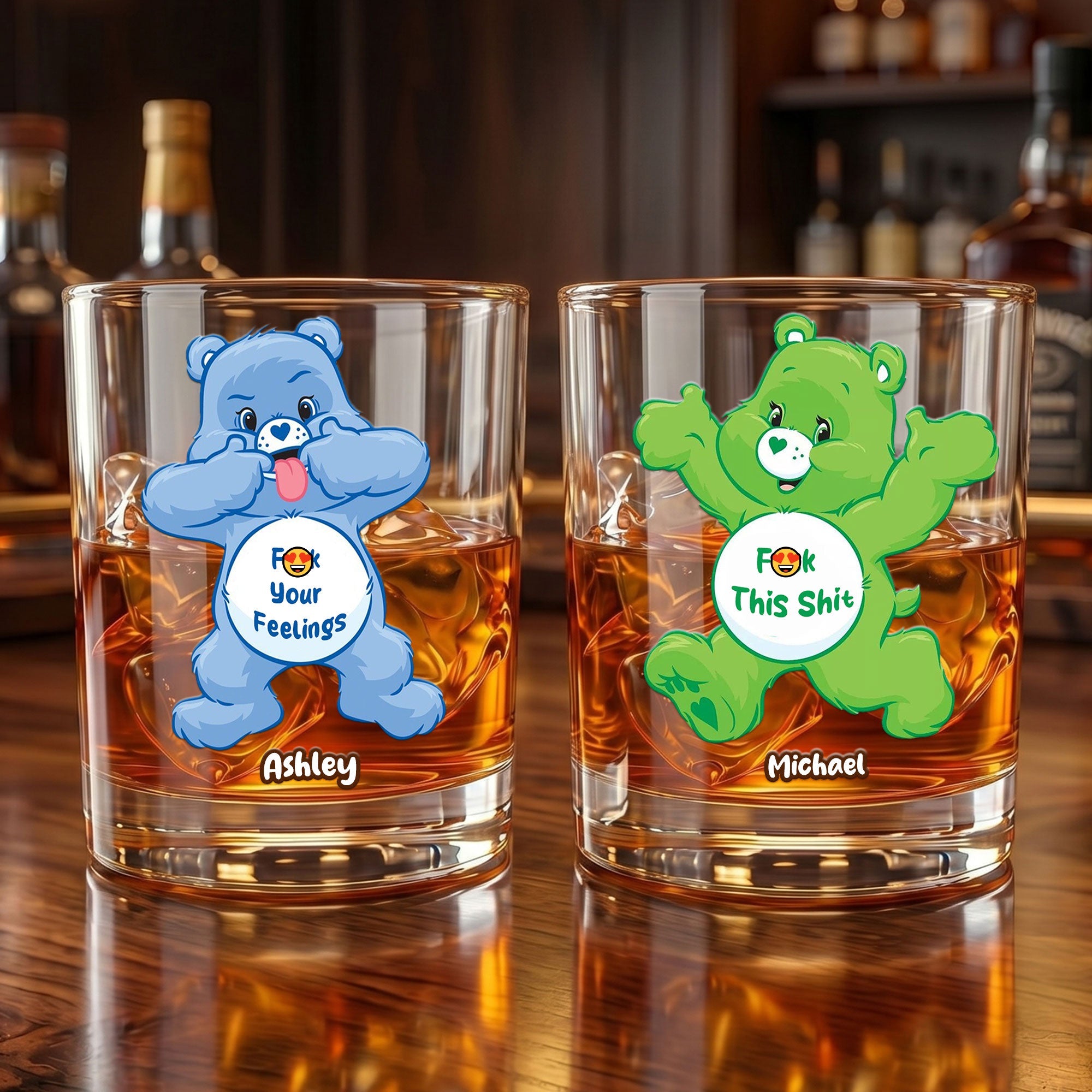 Funny Attitude Round Glass - Custom Personalized Gift for Drinking Lovers Glass PopCulturePrints