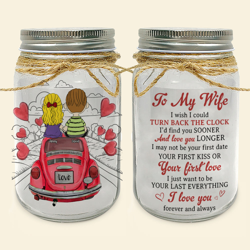 Personalized Mason Jar Light for Wife - Eternal Love Drink Jar PopCulturePrints
