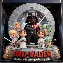 Load image into Gallery viewer, The Force is Strong with My Kids - Personalized Space Warrior Dad Acrylic Plaque Shaped Plaques PopCulturePrints
