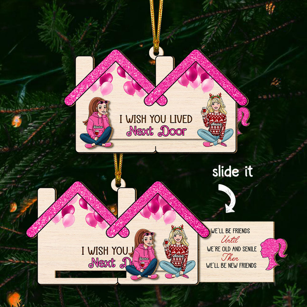 Personalized Friendship Wooden Slider Ornament - Christmas Gift Ornament PopCulturePrints