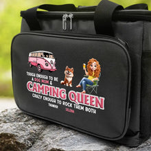 Load image into Gallery viewer, &quot;Tough Enough to Be a Dog Mom &amp; Camping Queen&quot; - Personalized Lunch Bag for Dog Lovers Lunch Bag, Cooling Tote PopCulturePrints
