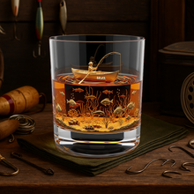 Load image into Gallery viewer, Fishing Man Whiskey Glass - A Perfect Gift for Fishing Enthusiasts Whiskey Glass PopCulturePrints
