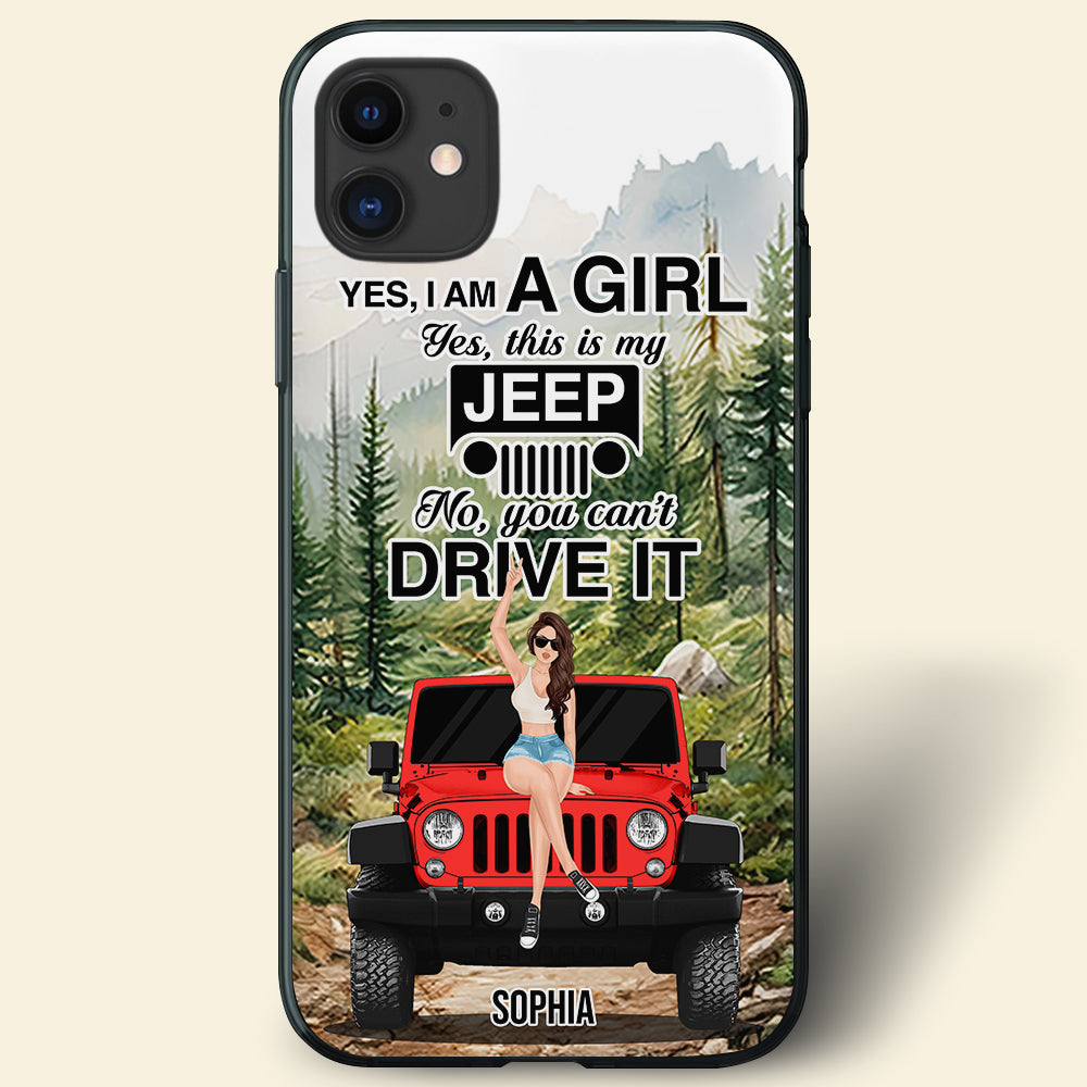 Personalized Girl Jeep Phone Case - Customizable Name & Design