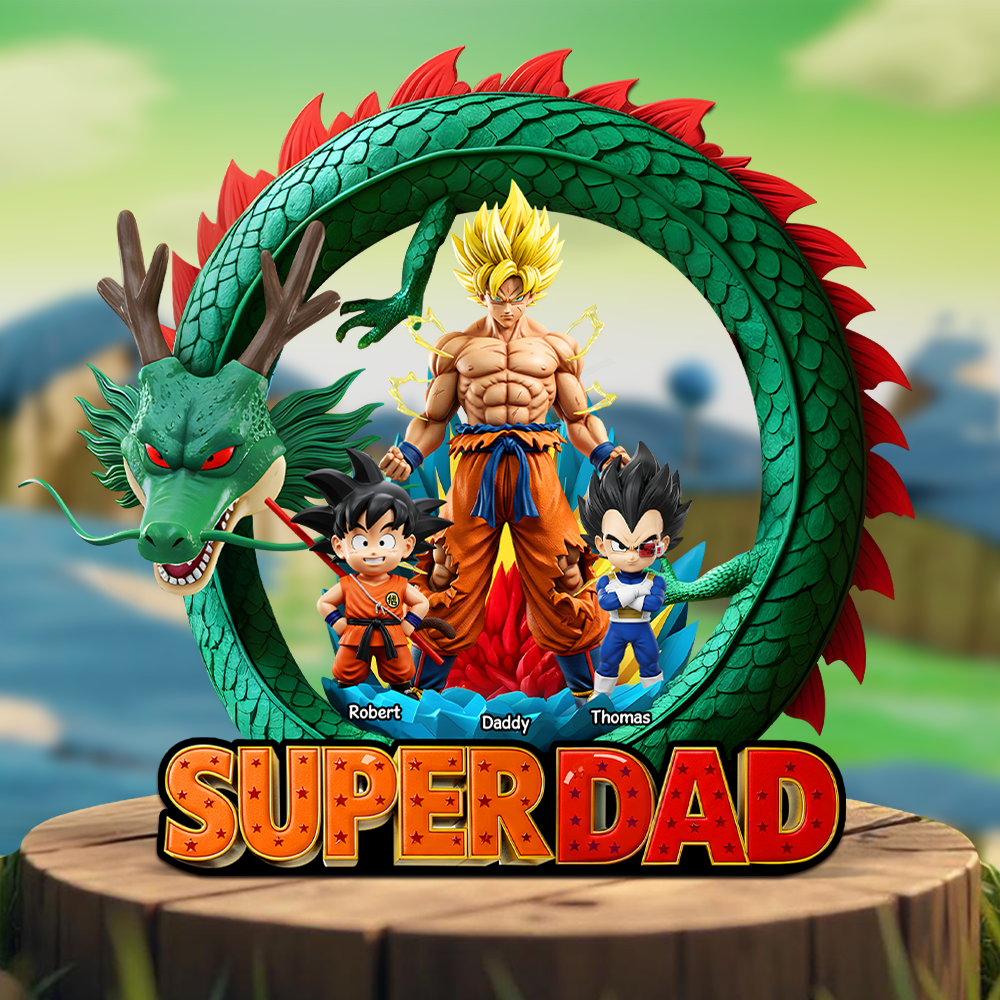 "Super Dad - A Powerful Tribute for Your Hero!" - Personalized Acrylic Plaque for Dads, Grandpas, and Father Figures Shaped Plaques PopCulturePrints