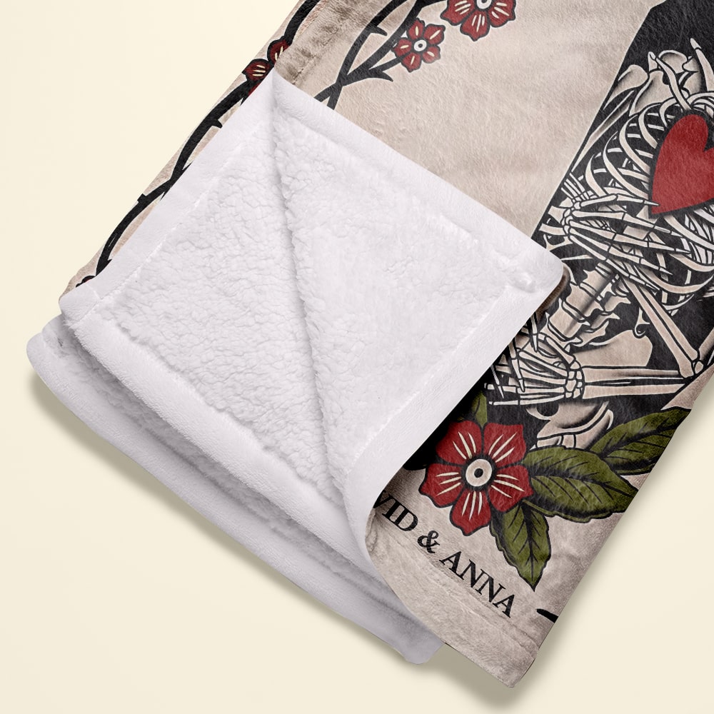 Forever My Love Skeleton Blanket for Couples Blanket PopCulturePrints