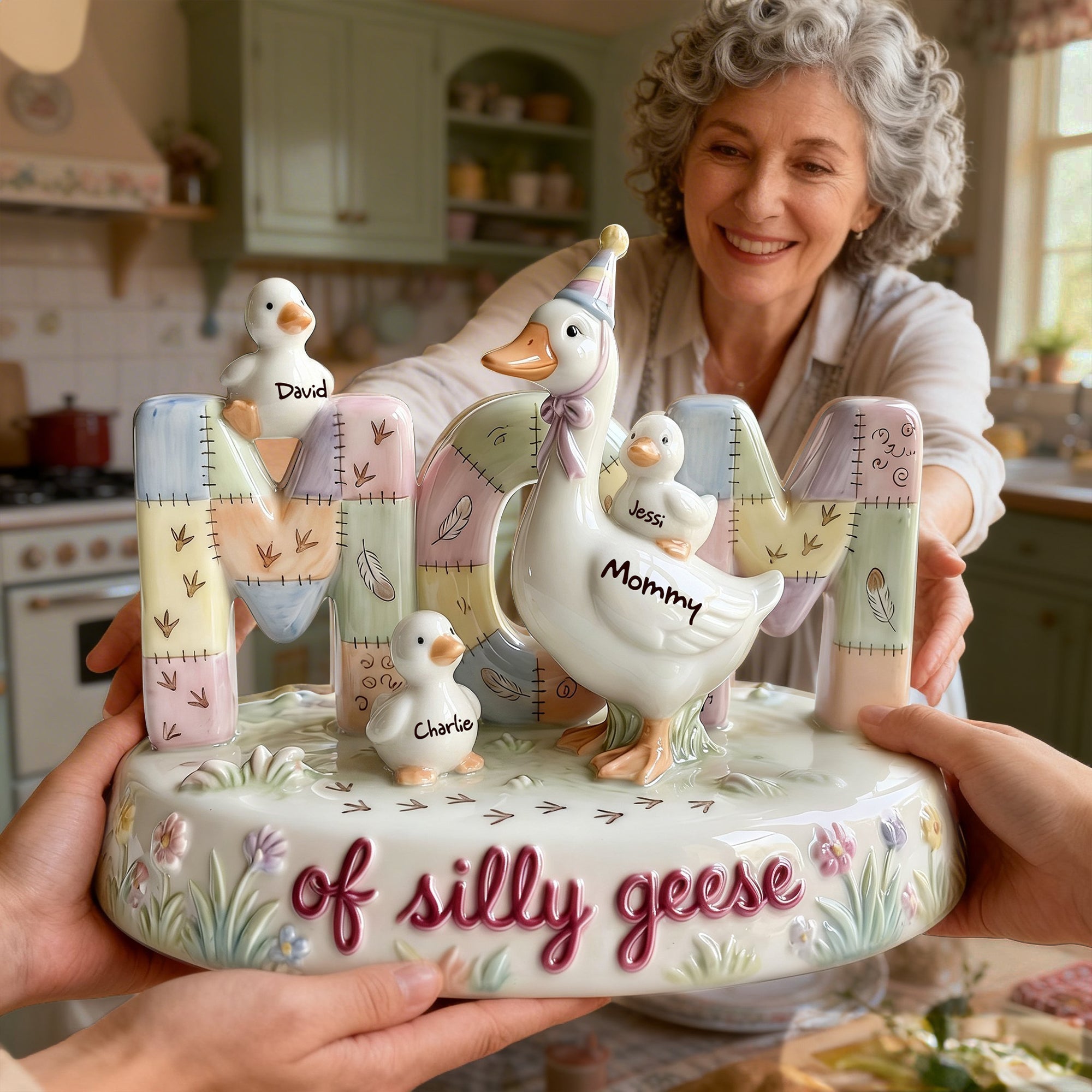 Mom Of Silly Goose - Personalized Gifts For Moms | Unique Custom Design Shaped Plaques PopCulturePrints