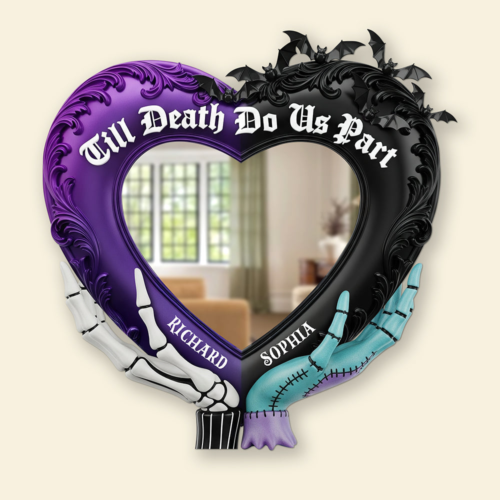 Till Death Do Us Part - Spooky Couple Mirror - Personalized Gifts for Couples Mirror PopCulturePrints
