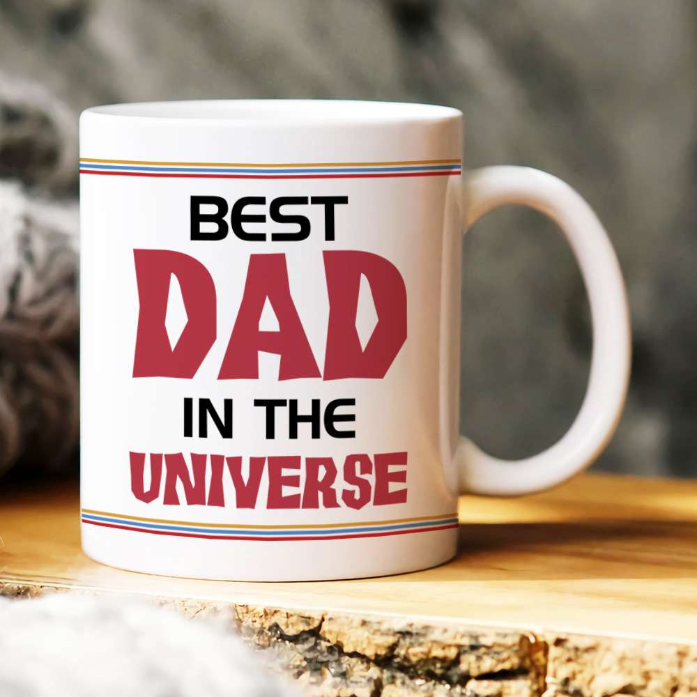 Personalized 'Best Dad In The Universe' Space-Themed Coffee Mug Coffee Mug PopCulturePrints