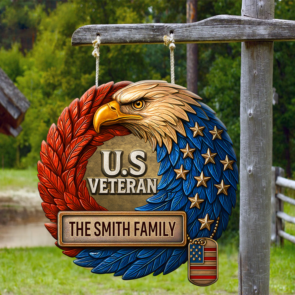 Celebrate Their Heroism - Personalized Veteran Family Metal Sign - Unique Gift for Any Family Metal Signs PopCulturePrints
