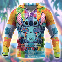 Load image into Gallery viewer, “Just A Girl Who Loves Stitch” - Personalized Cute Blue Monster Shirt - Custom Gifts for Movie Lovers AOP Products PopCulturePrints
