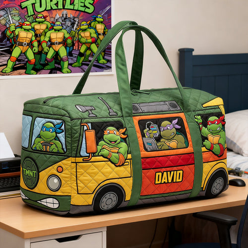 “Adventure Awaits!” - Personalized Camping Lover Duffle Bag - Custom Gift for Nature Enthusiasts & Outdoor Lovers Quilted Duffle Bag PopCulturePrints