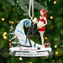 Load image into Gallery viewer, Celebrate Your Growing Family - Pregnant Couple Christmas Ornament - Personalized Gift Ornament PopCulturePrints

