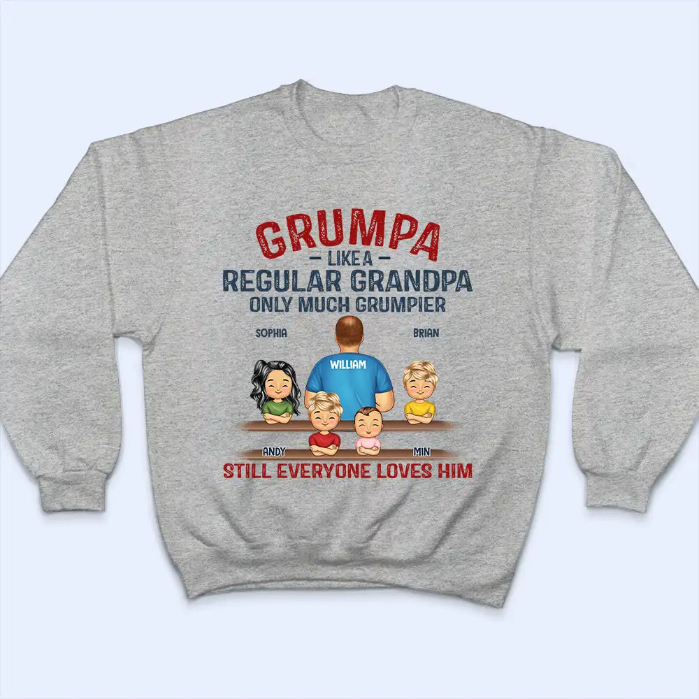 Grumpa Much Grumpier - Personalized T Shirt for Grandpas and Dads T-shirt PopCulturePrints