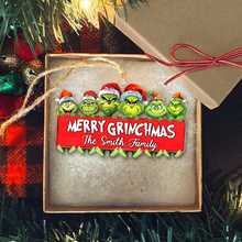 Load image into Gallery viewer, Personalized Merry Grinchmas Family Christmas Ornament Ornament PopCulturePrints
