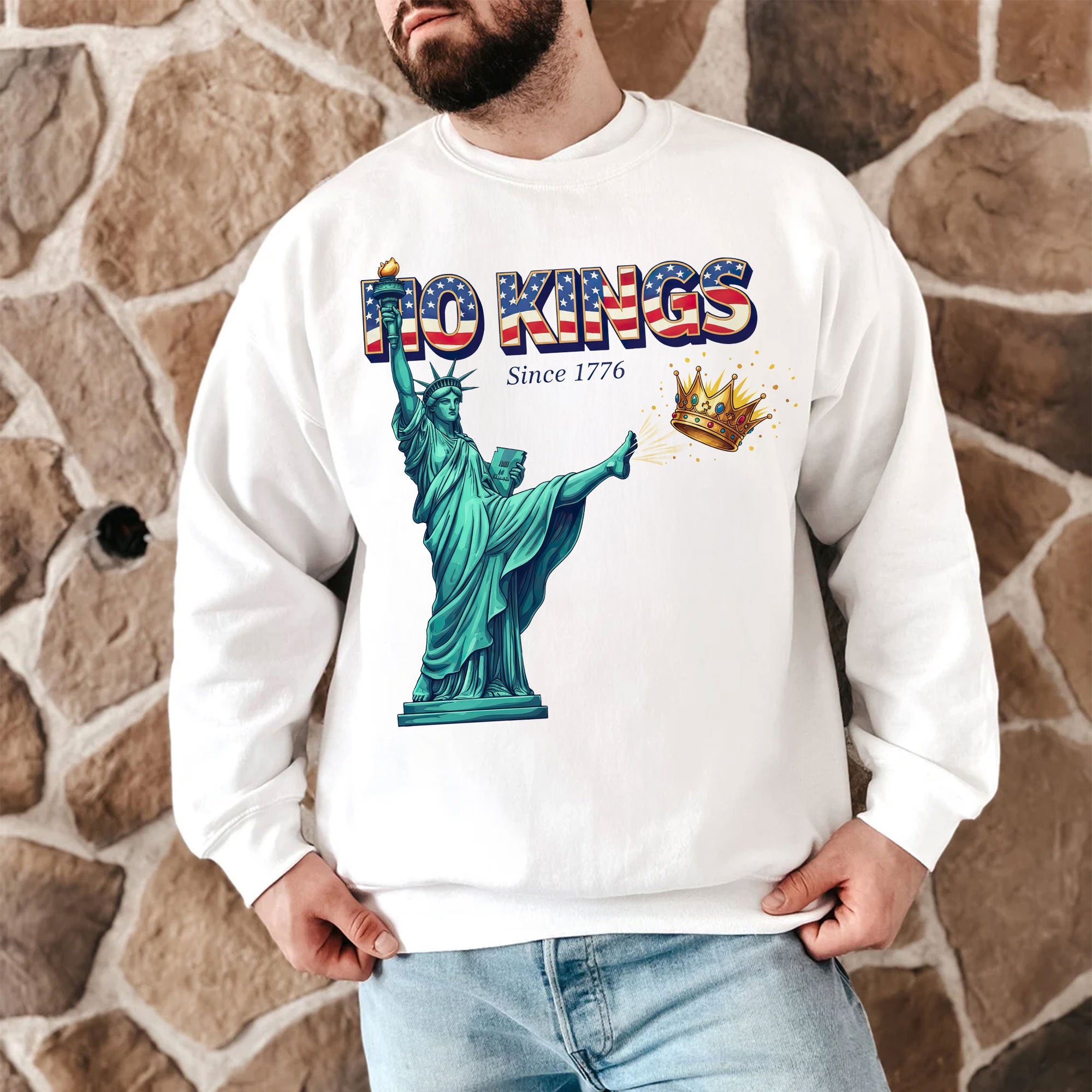 "No Kings Since 1776" - Funny Unchained Shirt - Custom Gift for Freedom Enthusiasts Shirts PopCulturePrints
