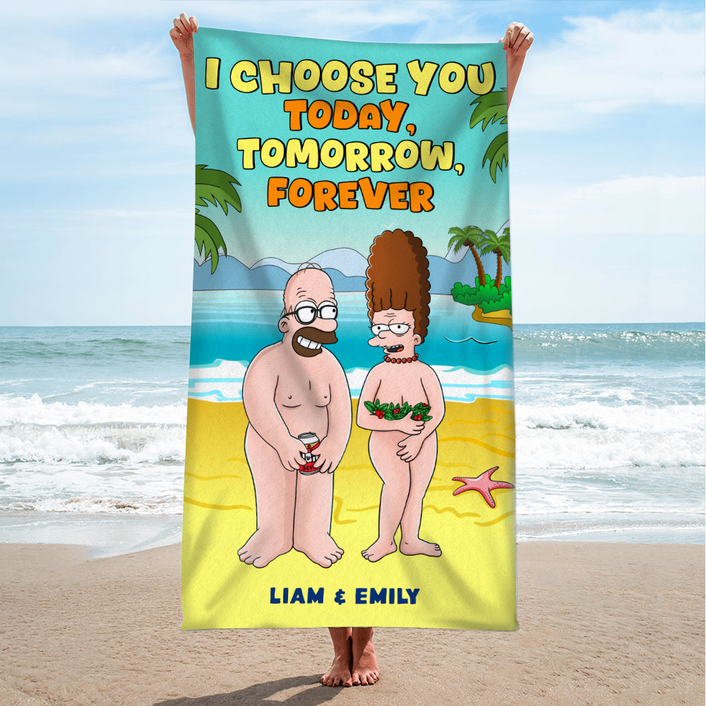 Personalized Funny Beach Towel for Couples - I Choose You Beach Towel PopCulturePrints