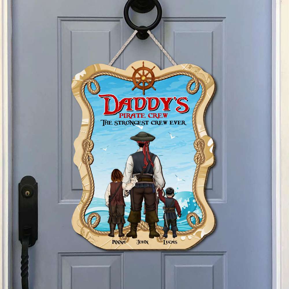 Custom Pirate Crew Wood Sign for Dad - Perfect Father's Day Gift Wood Sign PopCulturePrints