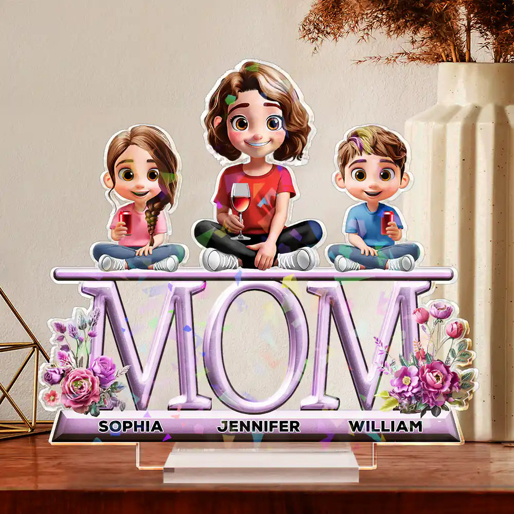 Celebrate Mom with Love - Personalized Holographic Acrylic Plaque | Unique Gift for Moms and Grandmas Holographic Acrylic Plaque PopCulturePrints