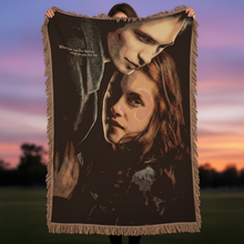 Load image into Gallery viewer, Twilight Love: Embrace Forever – Personalized Woven Blanket for Couples Blanket PopCulturePrints
