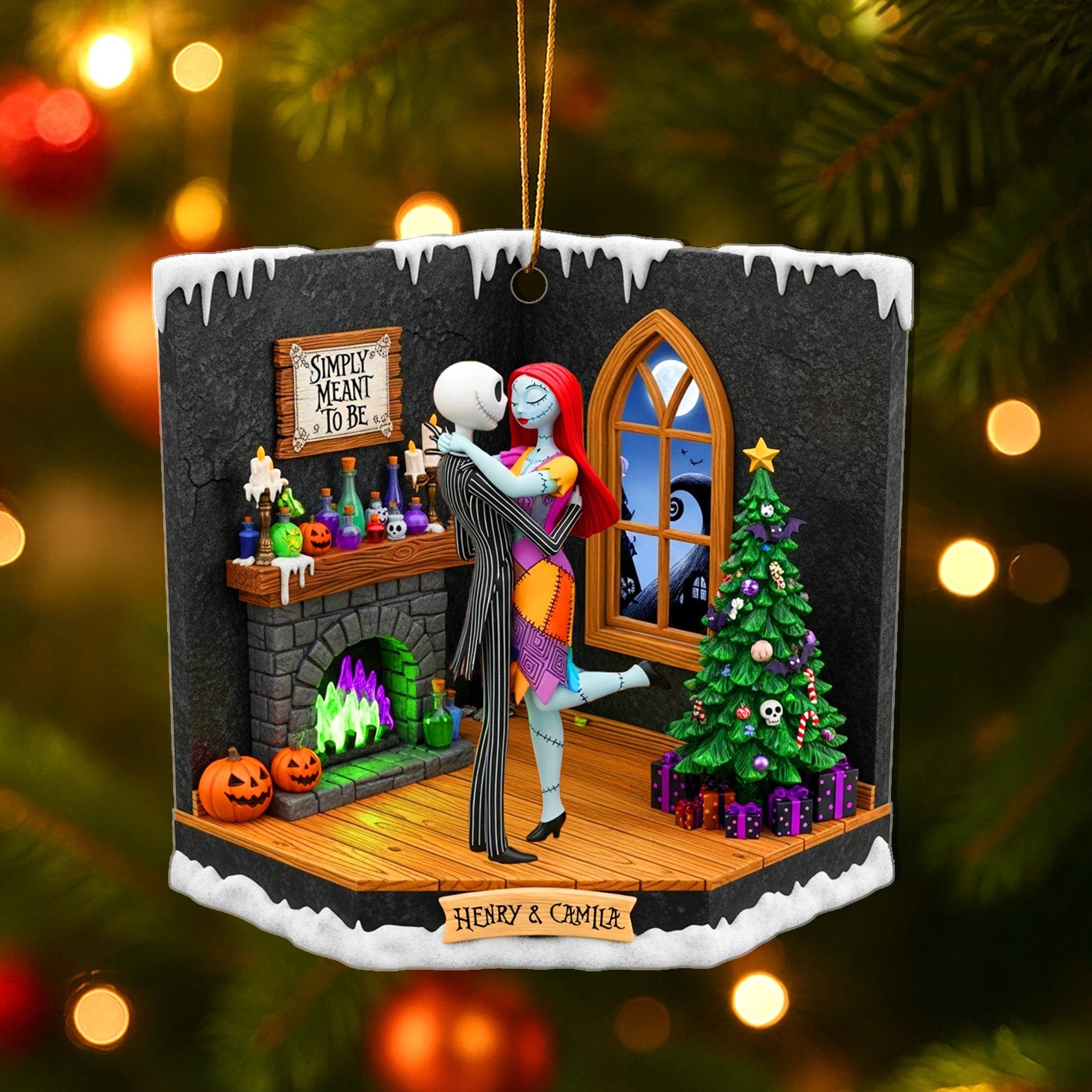 Love's Embrace - Personalized Couple Acrylic Ornament for Christmas Ornament PopCulturePrints