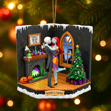 Load image into Gallery viewer, Love&#39;s Embrace - Personalized Couple Acrylic Ornament for Christmas Ornament PopCulturePrints
