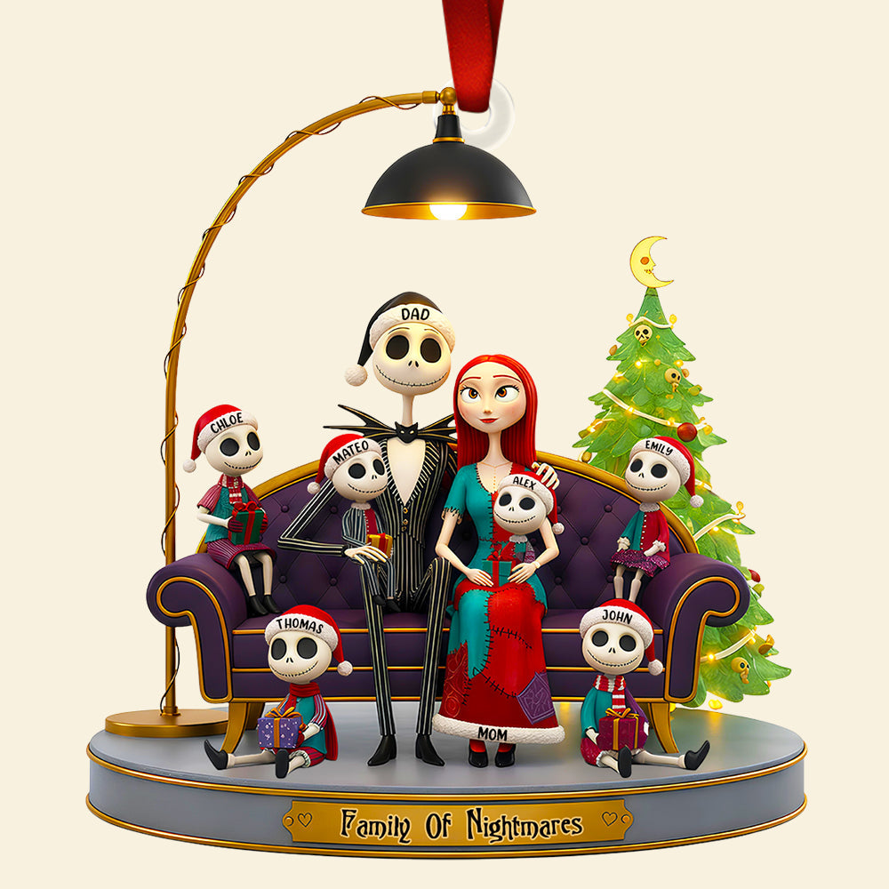 Spooky Family Christmas Ornament - Personalized Gift for Loved Ones Ornament PopCulturePrints