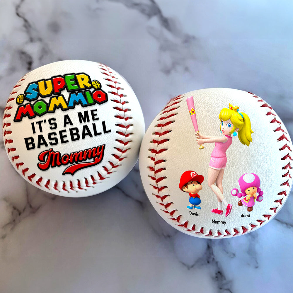 Super Mom, It's a Me Baseball - Personalized Gift for Mom and Grandma Baseball PopCulturePrints