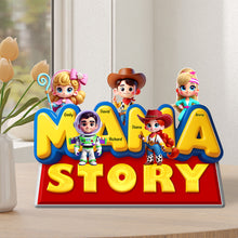 Load image into Gallery viewer, &quot;Every mom has a story&quot; - Personalized Mama Story Acrylic Plaque - Unique Gift for Mom, Grandma, and Loved Ones Shaped Plaques PopCulturePrints
