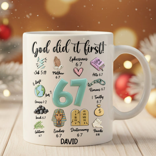 God Did It First! - Personalized Christian Coffee Mug for Faith Lovers Coffee Mug PopCulturePrints