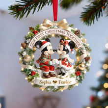 Load image into Gallery viewer, Celebrate Your Love with Our First Christmas Together Ornament - Personalized Gift for Couples Ornament PopCulturePrints
