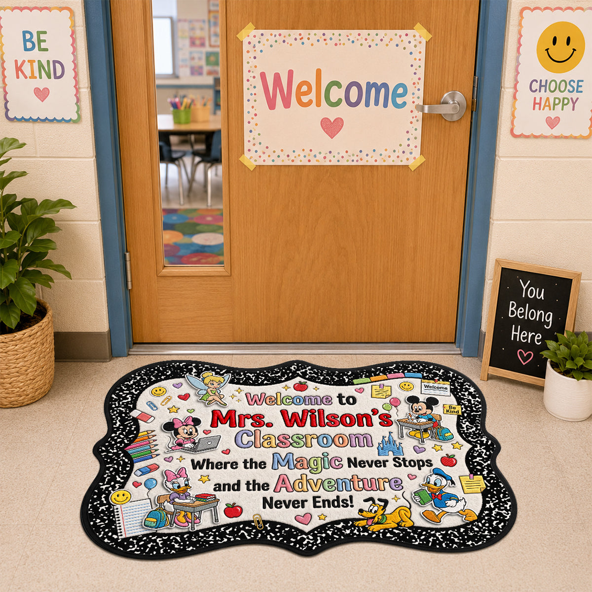 Welcome to a Magical Classroom - Personalized Doormat for Teachers