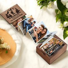 Load image into Gallery viewer, Personalized Wooden Photo Box for Couples - The Adventure Begins Wooden Photo Box PopCulturePrints
