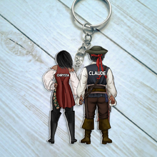 Load image into Gallery viewer, Custom Pirate Couple Keychain - Personalized Gifts for Adventurous Duos Keychains PopCulturePrints
