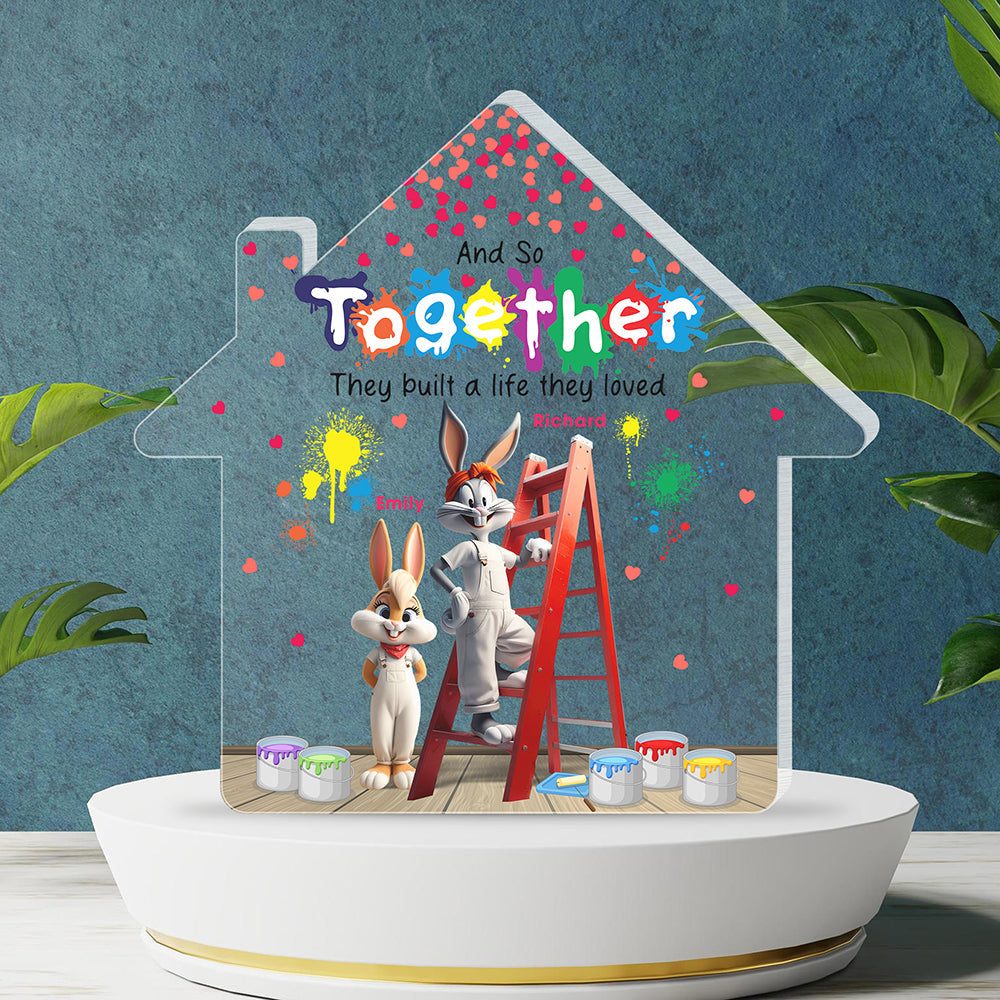 Personalized Couple Acrylic Plaque - Looney Tunes Themed Shaped Plaques PopCulturePrints