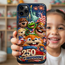 Load image into Gallery viewer, Celebrate Freedom with Our USA 250th Anniversary Cute Character Squad Phone Case - Customizable Gift for All Ages Phone Case PopCulturePrints
