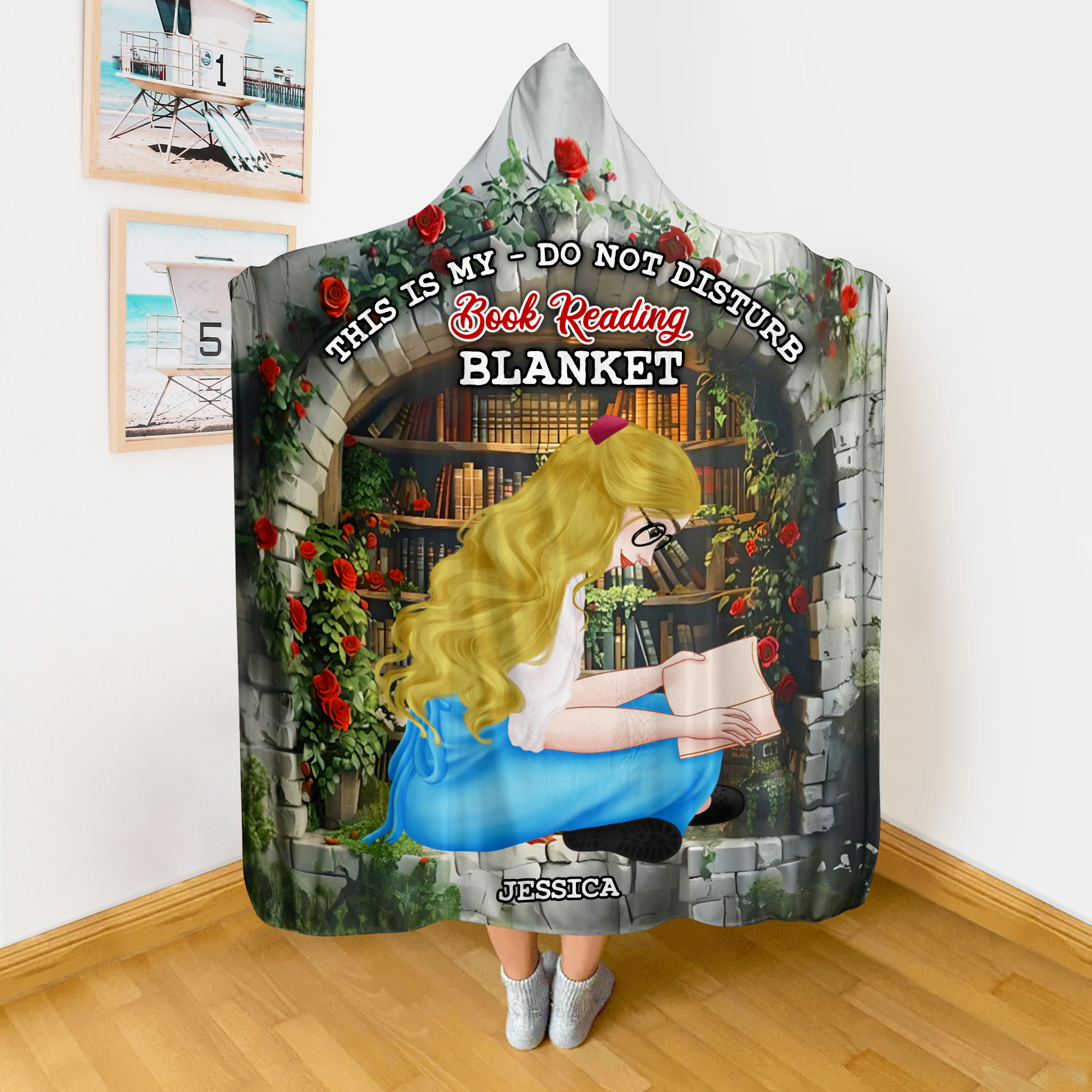 Cozy Personalized Book Lover Blanket Hoodie