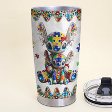 Load image into Gallery viewer, &quot;Celebrate Love and Strength&quot; - Personalized Autism Mom Tumbler - Unique Gift for Mom, Grandma, and Autism Supporters Tumbler Cup PopCulturePrints
