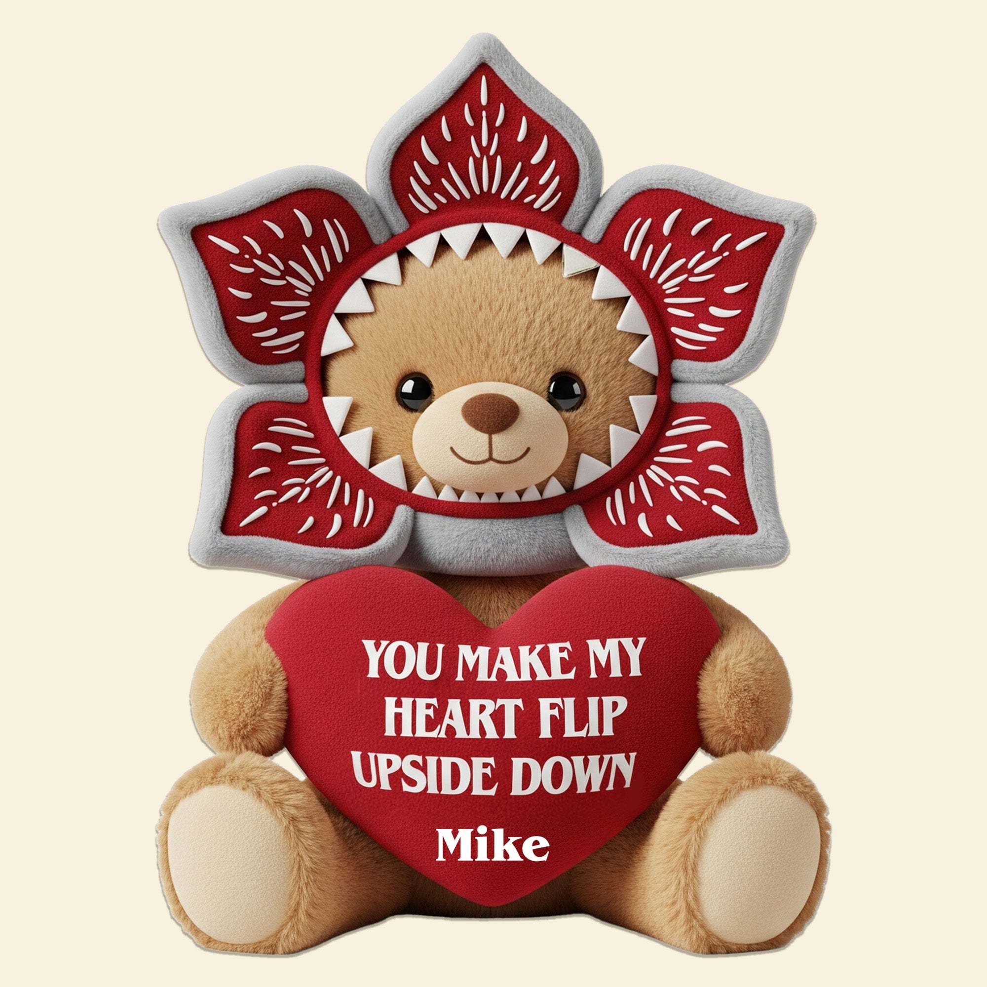 You Make My Heart Flip Upside Down - Cute Monster Bear Custom Pillow Pillow PopCulturePrints