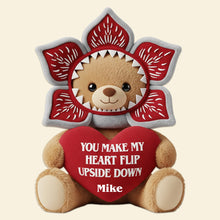 Load image into Gallery viewer, You Make My Heart Flip Upside Down - Cute Monster Bear Custom Pillow Pillow PopCulturePrints
