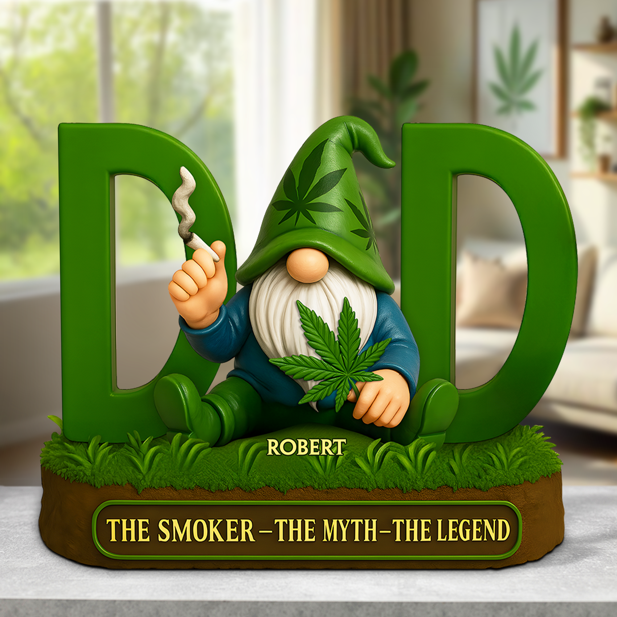 "The Smoker - The Myth - The Legend", Personalized Weed Dad Plaque - Unique Gifts for Dad and Grandpa Shaped Plaques PopCulturePrints