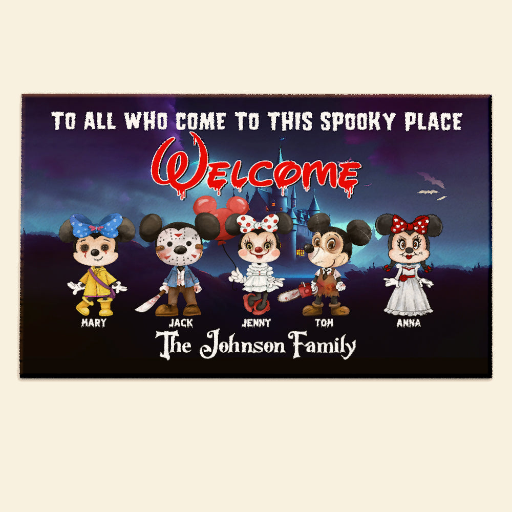 Personalized Spooky Welcome Door Mat for Halloween Doormat PopCulturePrints