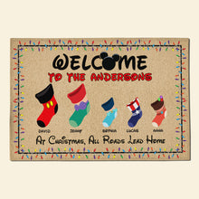 Load image into Gallery viewer, Personalized Family Christmas Stocking Doormat
